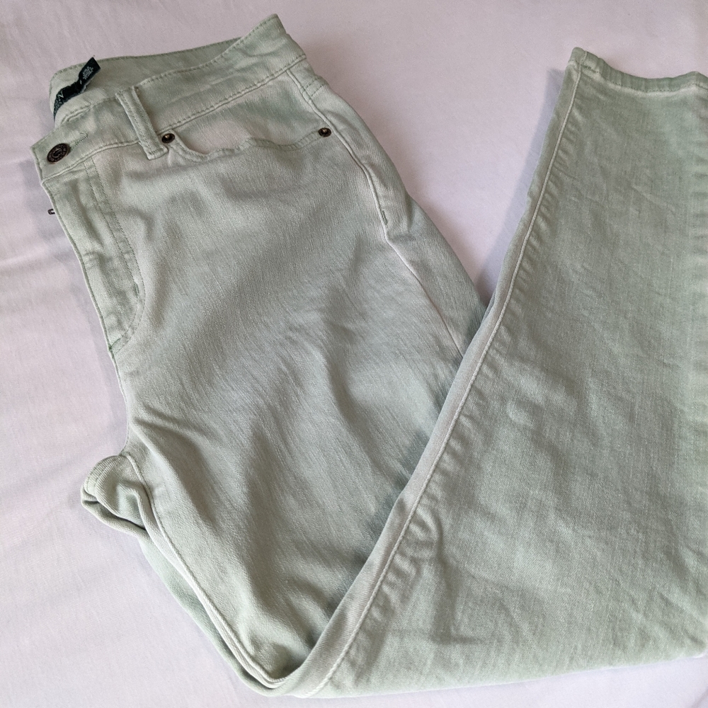 Ralph Lauren Light Mint Green Premier Skinny Jeans Size 6